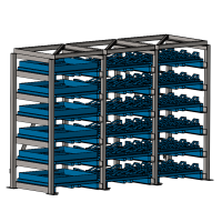 Стеллаж для заготовок со съемными полками Shelf Smart 0,8х0,8_3с_1,7т_18п