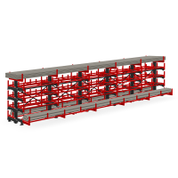 Стеллаж консольный выдвижной Shelf Rolling 10,0х0,5_3т_ 4+1к_2с