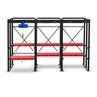 Комплексные системы стеллажей для хранения пресс-форм Shelf Hard 1,8х1,0_3т_6к_МП+таль