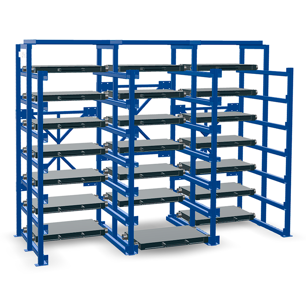 Вариант стеллажа Shelf Hard с выдвижными полками