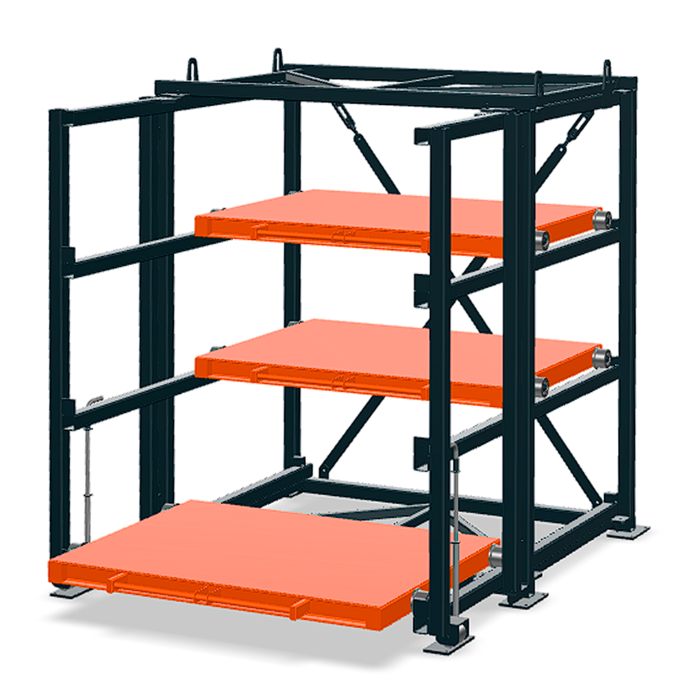 Вариант стеллажа Shelf Hard с выдвижными полками