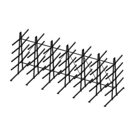 Стеллаж консольный ёлочка КСЕ 8,0х3,3_2т_8+2у_1,0