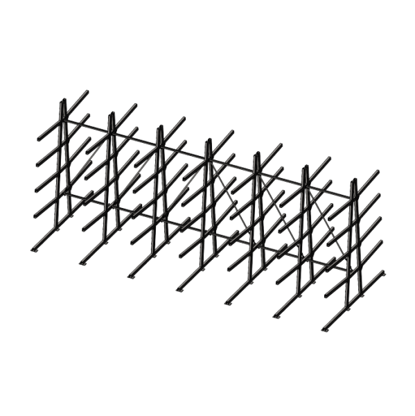 Стеллаж консольный ёлочка КСЕ 8,0х3,3_2т_8+2у_1,0