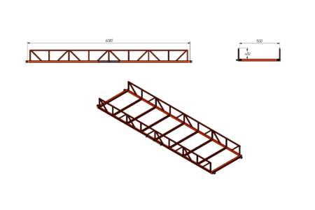 Кассетный выкатной стеллаж для длинномерного металлопроката Shelf Front 6,0х1,5_2т_5к_400
