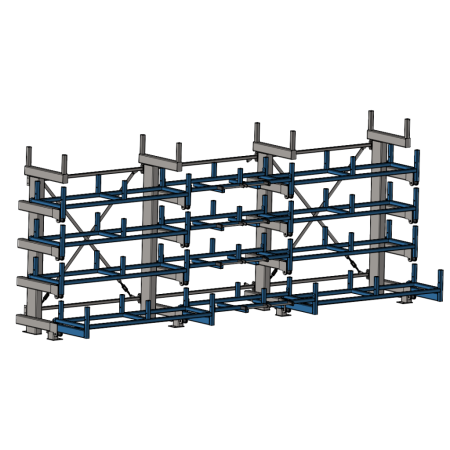 Стеллаж консольный выдвижной Shelf Rolling 5,9х0,5_2т_4+1к