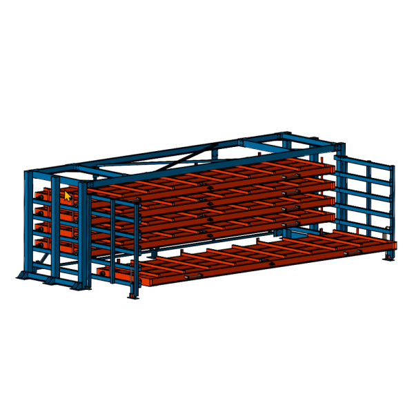 Стеллаж с выкатными кассетами  SHELF PRO 6,0х1,5_П_3т_5к_МП