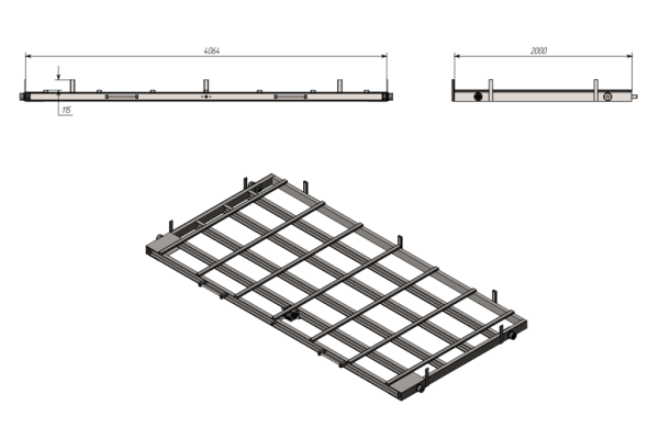 Стеллаж с выкатными кассетами  SHELF PRO 4,0х2,0_С_4т_5к_МП_НФЛ