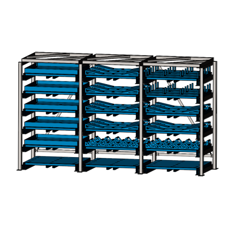 Стеллаж для заготовок со съемными полками SHELF SMART 1,0х1,0_3с_0,5т_18п