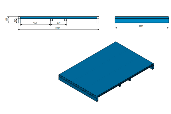 Стеллаж для заготовок со съемными полками Shelf Smart 1,5х1,0_3с_1,2_21п