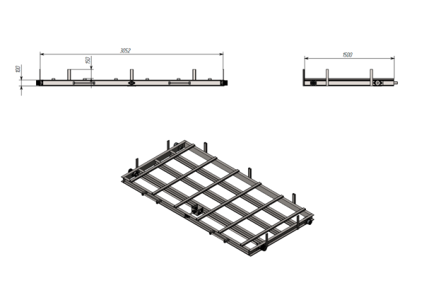 Стеллаж с выкатными кассетами SHELF PRO 3,0х1,5_С_4т_5к_МП