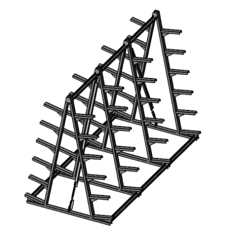 Стеллаж консольный ёлочка КСЕ_3,0х2,2_1т_10+2у_0,35