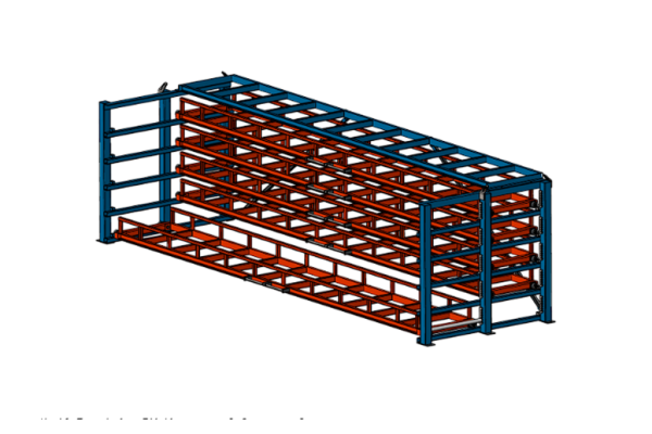 Кассетный выкатной стеллаж для длинномерного металлопроката Shelf Front 6,0х0,75_1т_5к_200