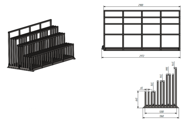 Стеллаж для хранения остатков листа Shelf Element 2,9х1,2х1,4_3,0т_10с_1р