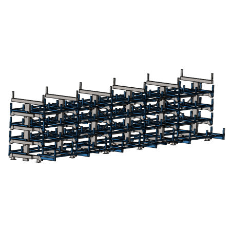 Стеллаж консольный выдвижной Shelf Rolling 10,0х0,5_3т_ 4+1к_2с