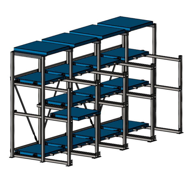 Комплексные системы стеллажей для хранения пресс-форм Shelf Hard 0,9х0,8_1,5т_12+4к