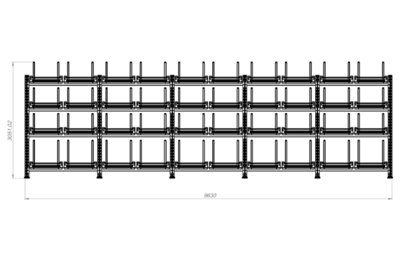 Сотовый выкатной стеллаж Shelf Long 6,0х0,6х0,6_0,4_0,5т_40я