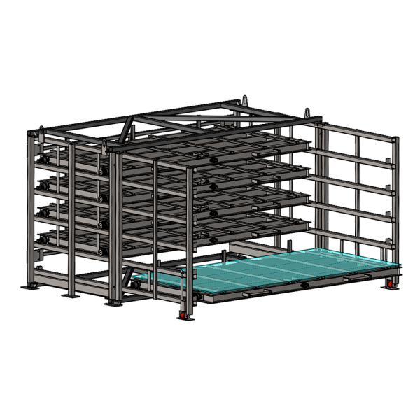 Стеллаж с выкатными кассетами SHELF PRO 3,0х1,5_С_4т_5к_МП