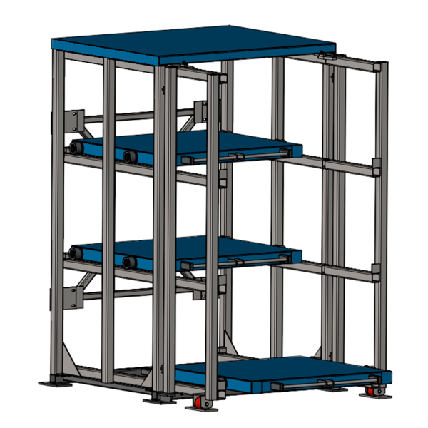 Стеллаж с выкатными платформами Shelf Hard 1,1х1,0_1,2т_3+1к