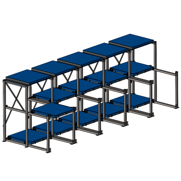 Комплексные системы стеллажей для хранения пресс-форм Shelf Hard_1,0х1,0_3+2+1т_10+5к