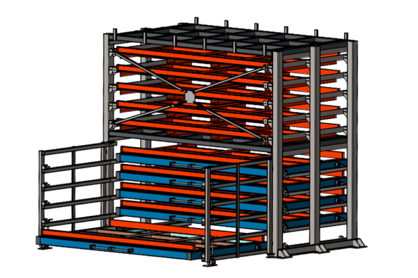 Стеллаж комбинированный кассетный SHELF DOUBLE 3,0х1,5_3,0т_ 5+5К_взк_задняя