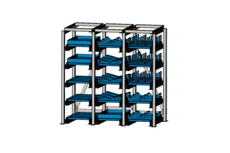 Стеллаж для заготовок со съемными полками SHELF SMART 0,5х0,9_3с_0,5т_15п