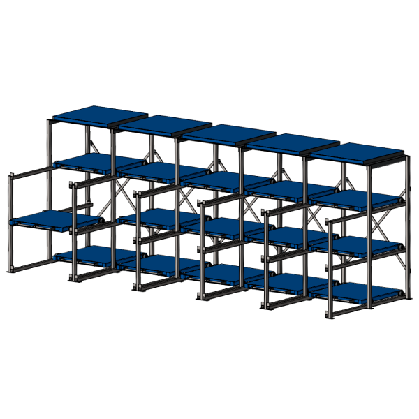 Комплексные системы стеллажей для хранения пресс-форм Shelf Hard 1,2х1,2_3т_15+5к