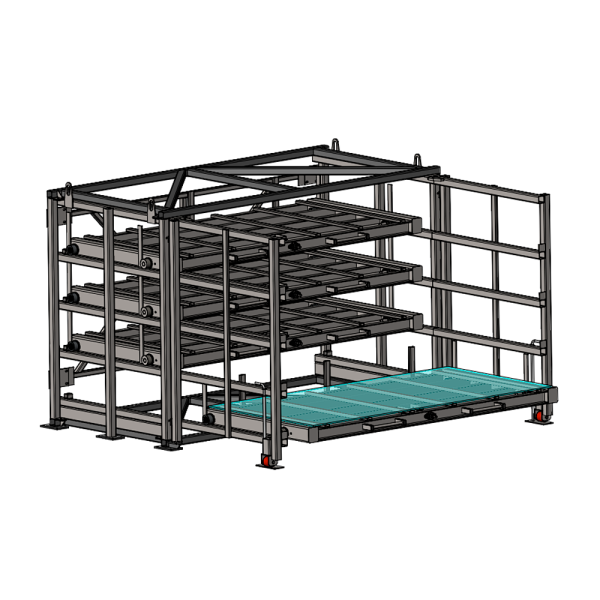 Стеллаж с выкатными кассетами SHELF PRO 2,5х1,25_С_5т_4к_МП