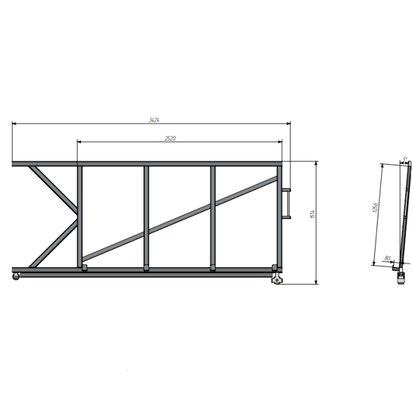 Вертикальный выдвижной стеллаж Shelf Stend 2,5х1,25_1т_6к