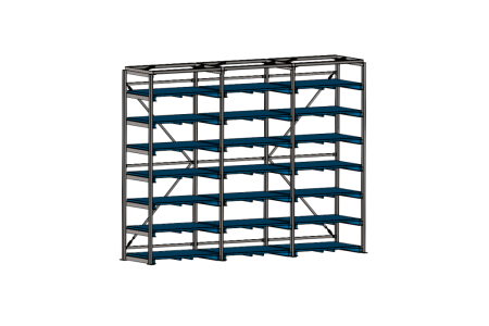 Стеллаж для заготовок со съемными полками SHELF SMART 1,5х1,0_3с_1,2_21п
