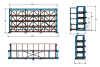 Кассетный выкатной стеллаж для длинномерного металлопроката Shelf Front 6,0х0,8_5т_4к_600_ЭП