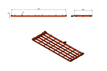 Стеллаж с выкатными кассетами  SHELF PRO 6,0х2,0_С_6т_7к+1к_ЭП