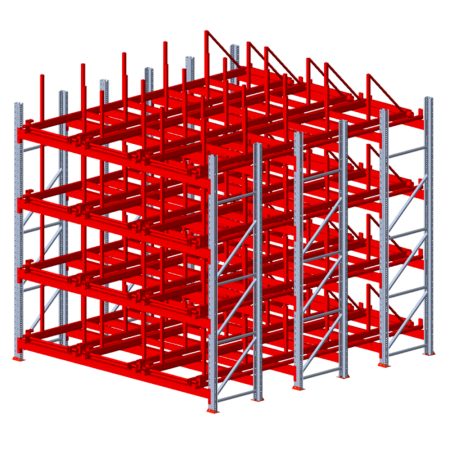 Сотовый выкатной стеллаж Shelf Long 4,0х07,06_0,3т_12я