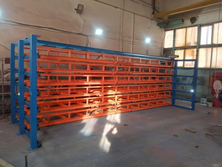 Кассетный выкатной стеллаж для длинномерного металлопроката Shelf Front 3,0х0,4_2т_5к_2с