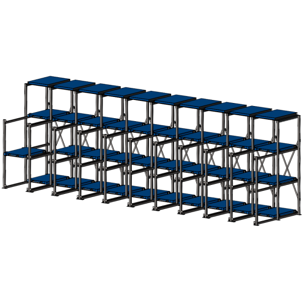 Комплексные системы стеллажей для хранения пресс-форм Shelf Hard 0,8х1,2_3т_30+10к