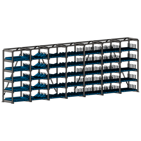 Стеллаж для заготовок со съемными полками SHELF SMART 1,2х0,8_7с_1,5т_35п