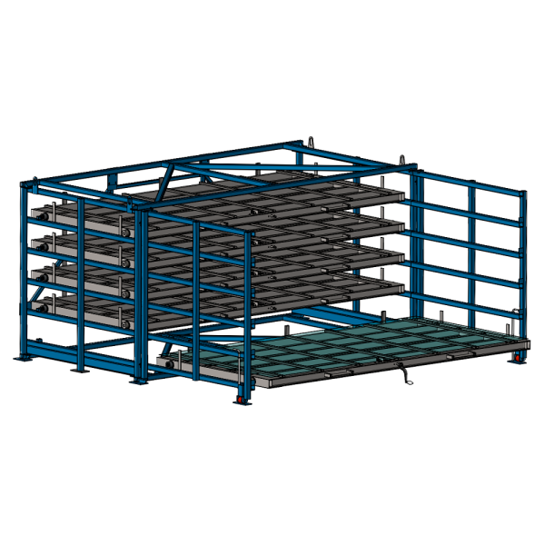 Стеллаж с выкатными кассетами  SHELF PRO 4,0х2,0_С_4т_5к_МП_НФЛ
