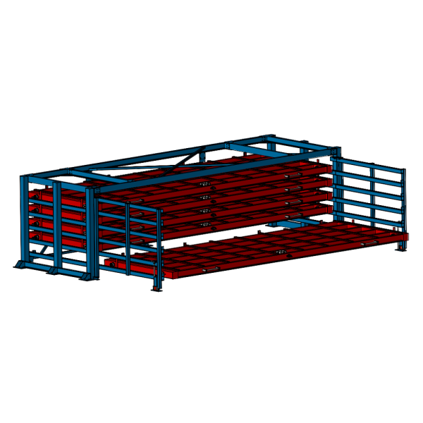 Стеллаж с выкатными кассетами SHELF PRO 6,0х2,0_С_3т_5к_МП