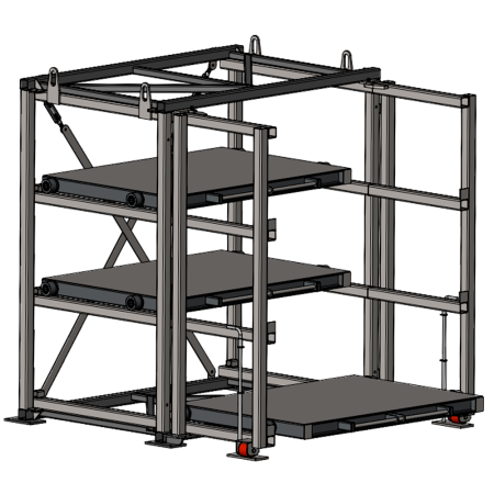 Стеллаж с выкатными платформами Shelf Hard 1,4х1,0_1т_3к