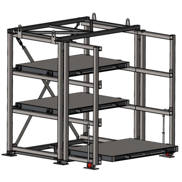 Стеллаж с выкатными платформами Shelf Hard 1,4х1,0_1т_3к