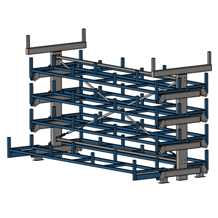 Стеллаж консольный выдвижной Shelf Rolling 4,0х0,5_1т_8+1к_2с