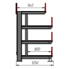 Стеллаж консольный выдвижной Shelf Rolling 4,0х0,8_1т_3+1к