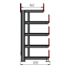 Стеллаж консольный выдвижной Shelf Rolling 4,0х0,8_1т_4+1к