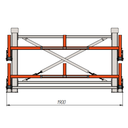 Стеллаж консольный выдвижной Shelf Rolling 1,9х0,41_1т_2+1к