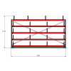 Стеллаж консольный выдвижной Shelf Rolling 4,0х0,8_1т_4+1к
