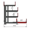 Стеллаж консольный выдвижной Shelf Rolling 4,0х0,8_1т_3+1к