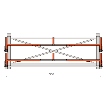 Стеллаж консольный выдвижной Shelf Rolling 2,9х0,41_1т_2+1к