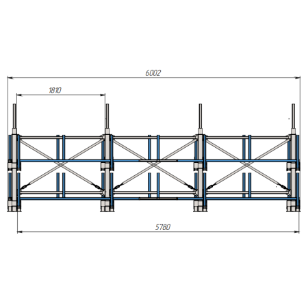 Стеллаж консольный выдвижной Shelf Rolling 5,8х1,0_0,5т_2+1к