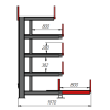 Стеллаж консольный выдвижной Shelf Rolling 4,0х0,8_1т_4+1к